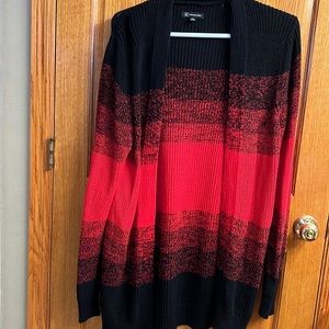 INC. International Concepts Red/Black Cardigan